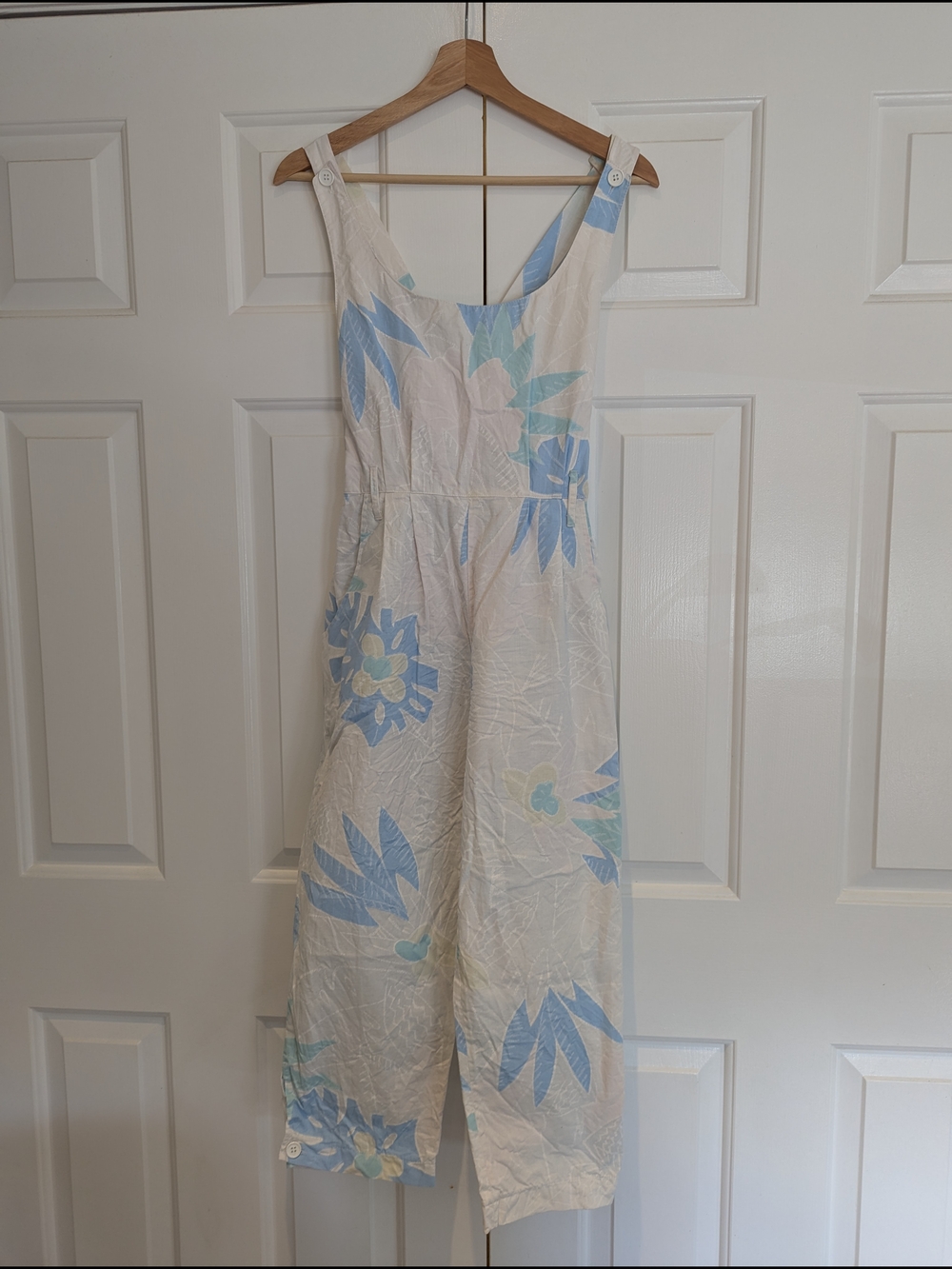 Vintage 80s Tropical Floral Print Jumpsuit  Romper Lolita Festival Scandi S/XS